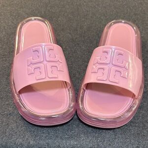 Tory Burch Jelly Pink Slide Sandals